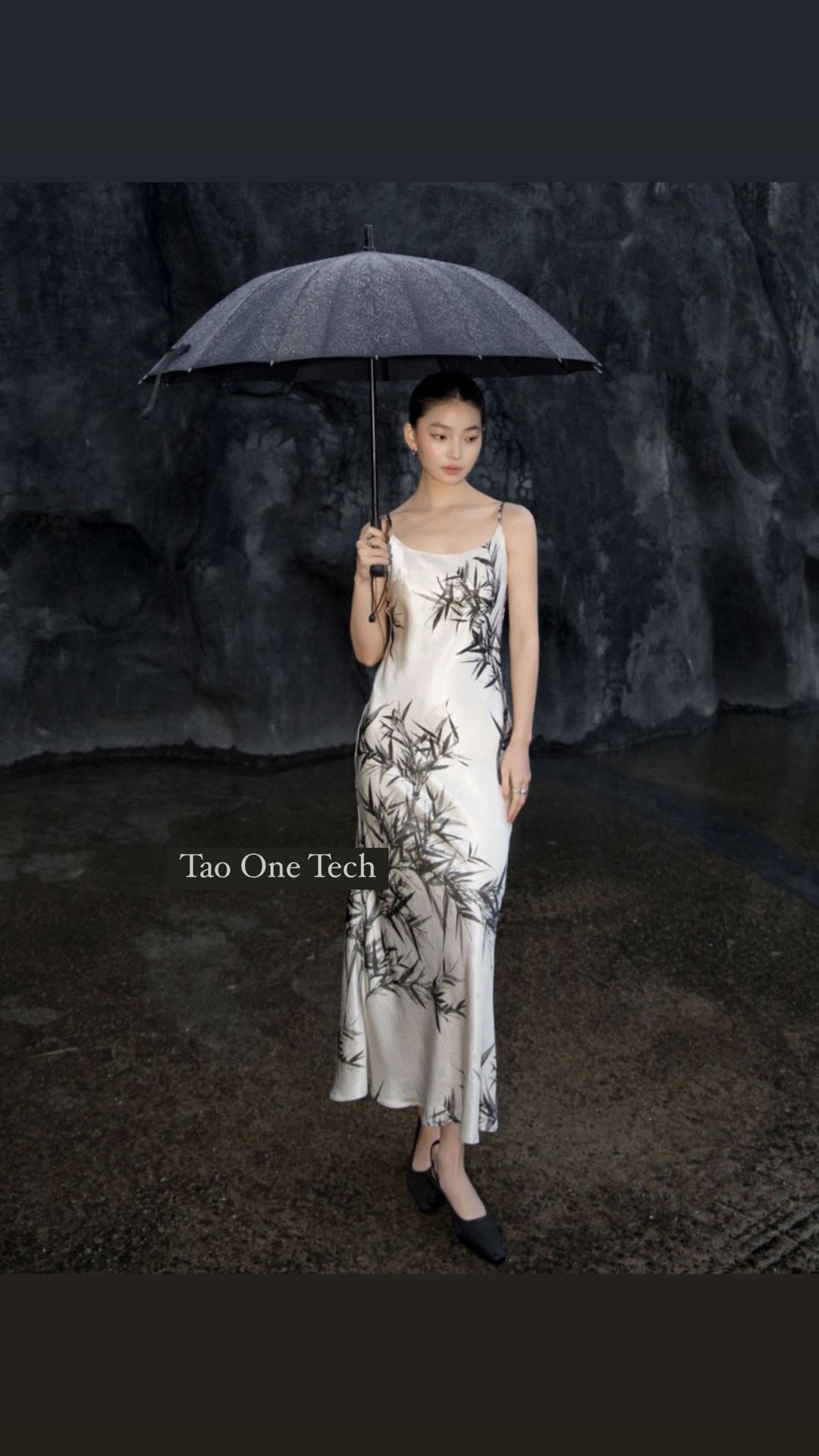 Tao One Tech™ • Silky Bamboo Calligraphy Dress • High Vibrational Art