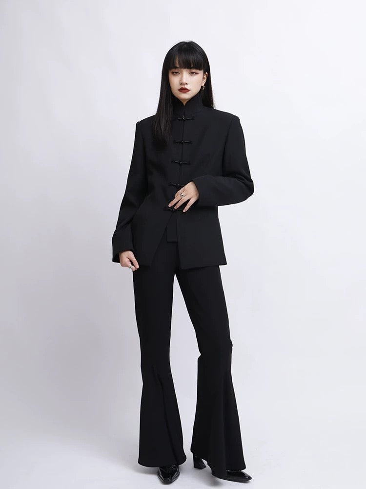 Tao Tech Coat • Stand-Up Collar • Tailored Waist Flow