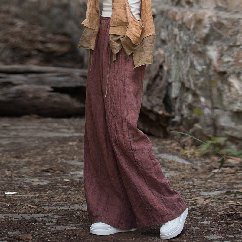 The Dao 道 of Zen Art Flow Pants • Wide Leg Pants • Bronze Finish • Tie Dye Folds • Cleansing Incense Smoke Design • Thick, Breathable, Durable • Adaptive Temperature • Gender Neutral