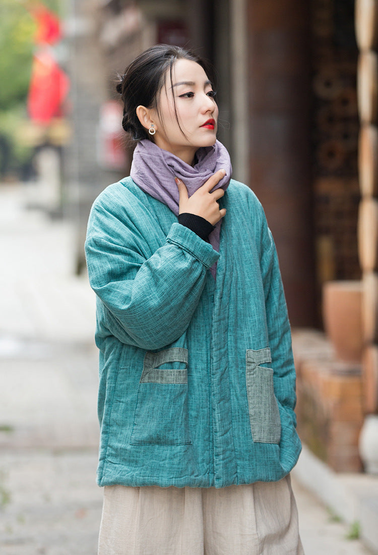 The Đạo 道 of Zen Kimono Puffer Jacket in Zen Dye Technique • Plant-Based • Triple-Layer Quilting Integration • Thermal Qi Flow • Gender Neutral
