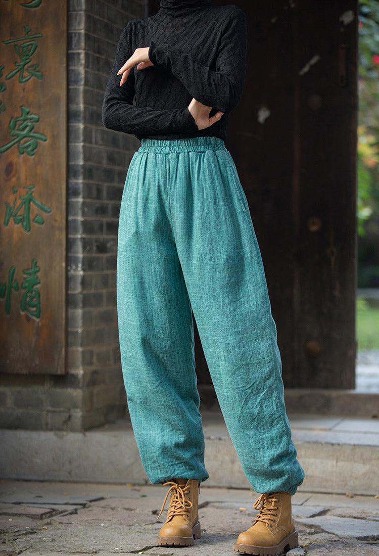 Zen Puffer Pants in Zen Dye Technique • Plant-Based • Triple-Layer Quilting Integration • Thermal Qi Flow • Gender Neutral