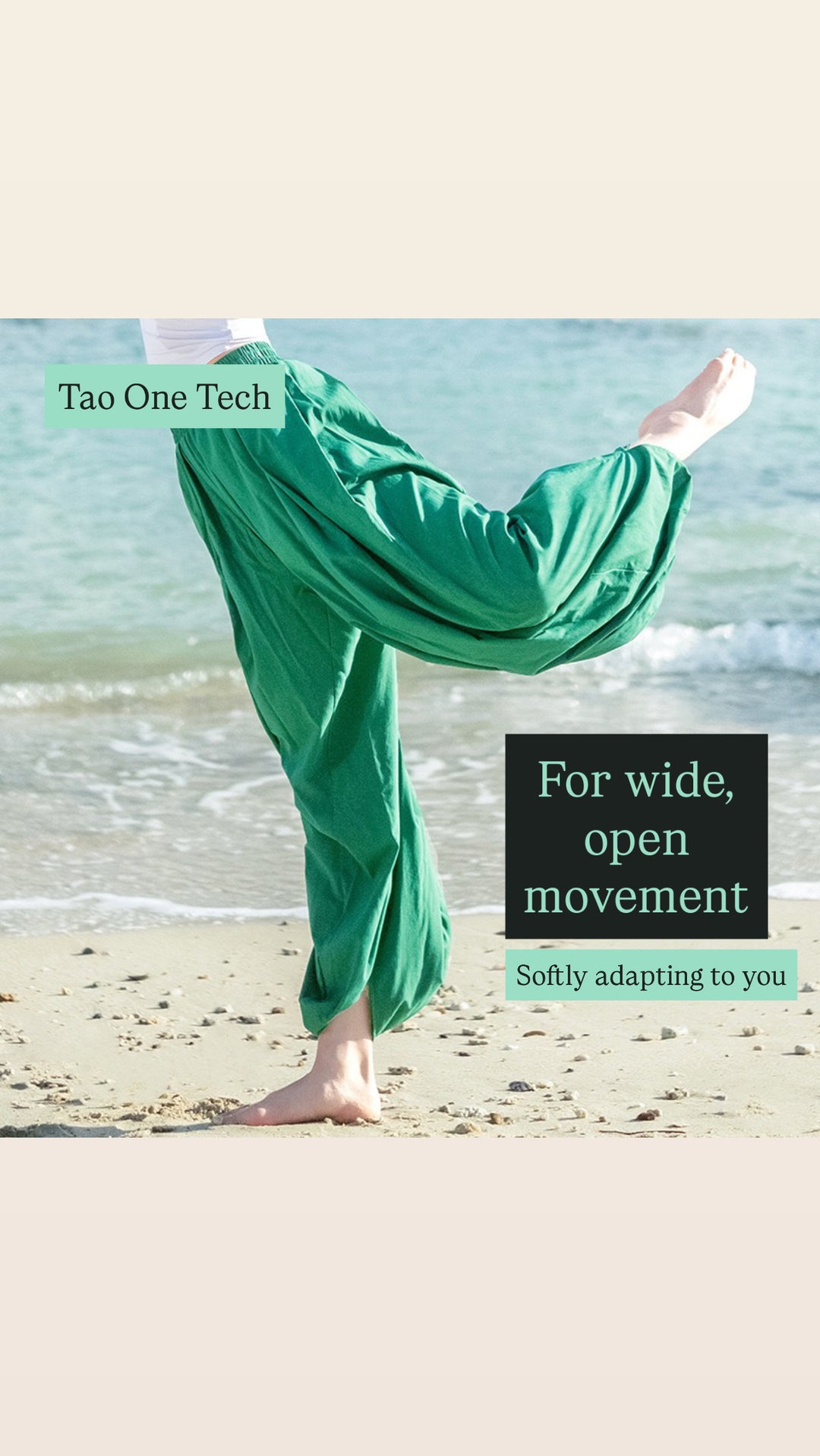 Tao One Tech™ • Free-Flow Lantern Yoga Pants • Tech Pockets • Cotton Modal • Sizes XS–XXL