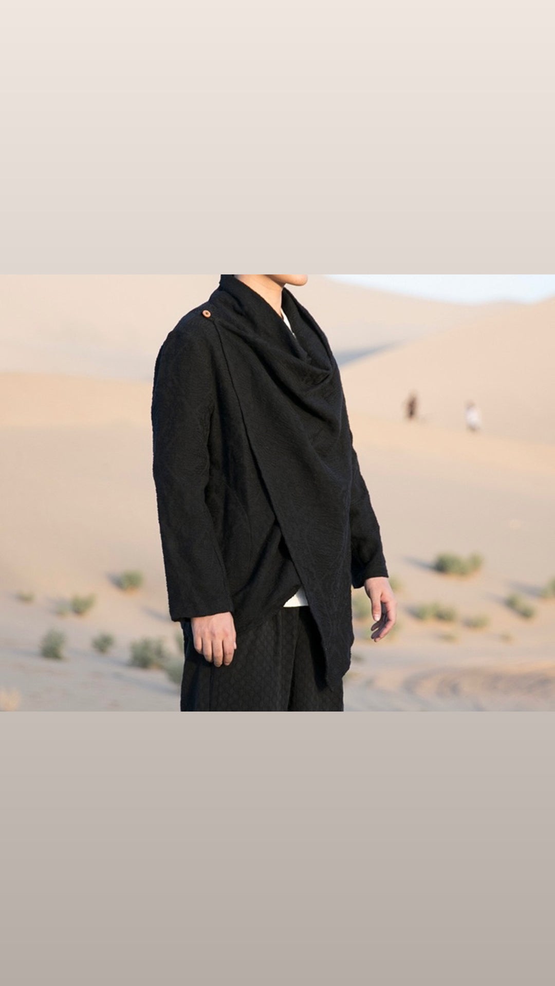 Tao One Tech™ • Yin–Yang Jacquard Coat • All-Season Cardigan Jacket • Tech Pockets • Gender Neutral • Cotton Linen