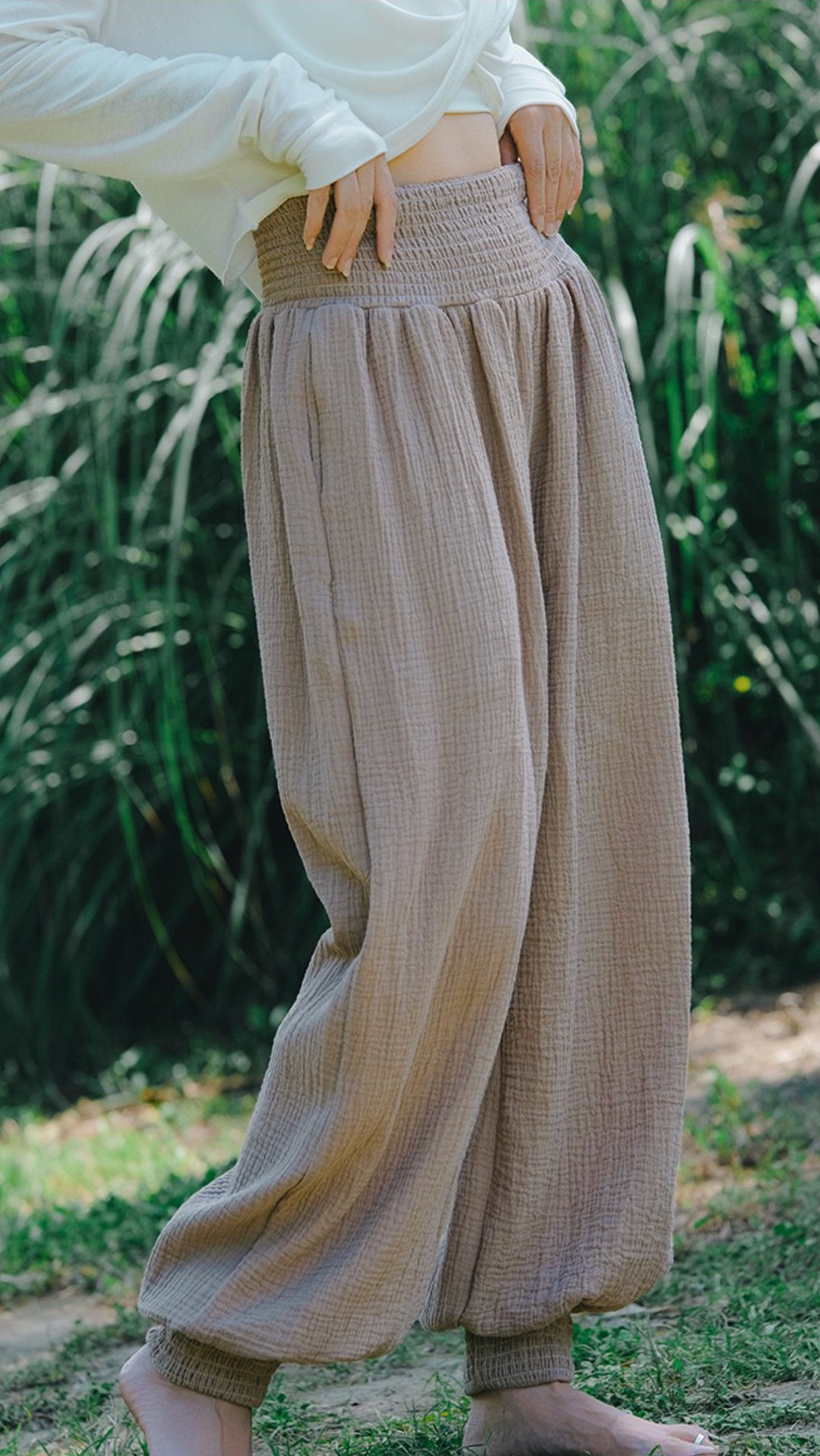 Tao One Tech™ • Cloud Ease Bamboo Lantern Yoga Pants • Tech Pockets • Double-Layer Pure Cotton • Sizes S-XL