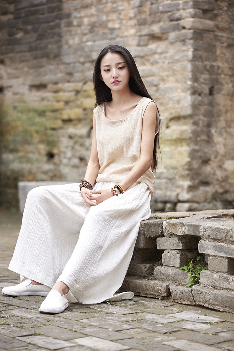 Tao One Tech™ • The Dao 道 of Zen Elegance Flow Pants • Cropped • Flowy Skirt Pants • Emperor&
