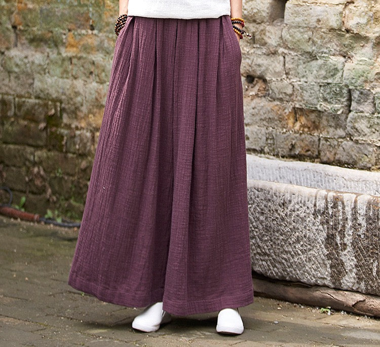 Tao One Tech™ • The Dao 道 of Zen Elegance Flow Pants • Cropped • Flowy Skirt Pants • Emperor&