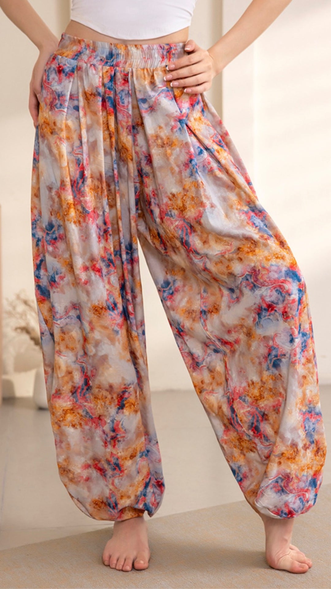 Tao One Tech™ • Free-Flow Lantern Yoga Pants • Tech Pockets • Cotton Modal • Sizes XS–XXL