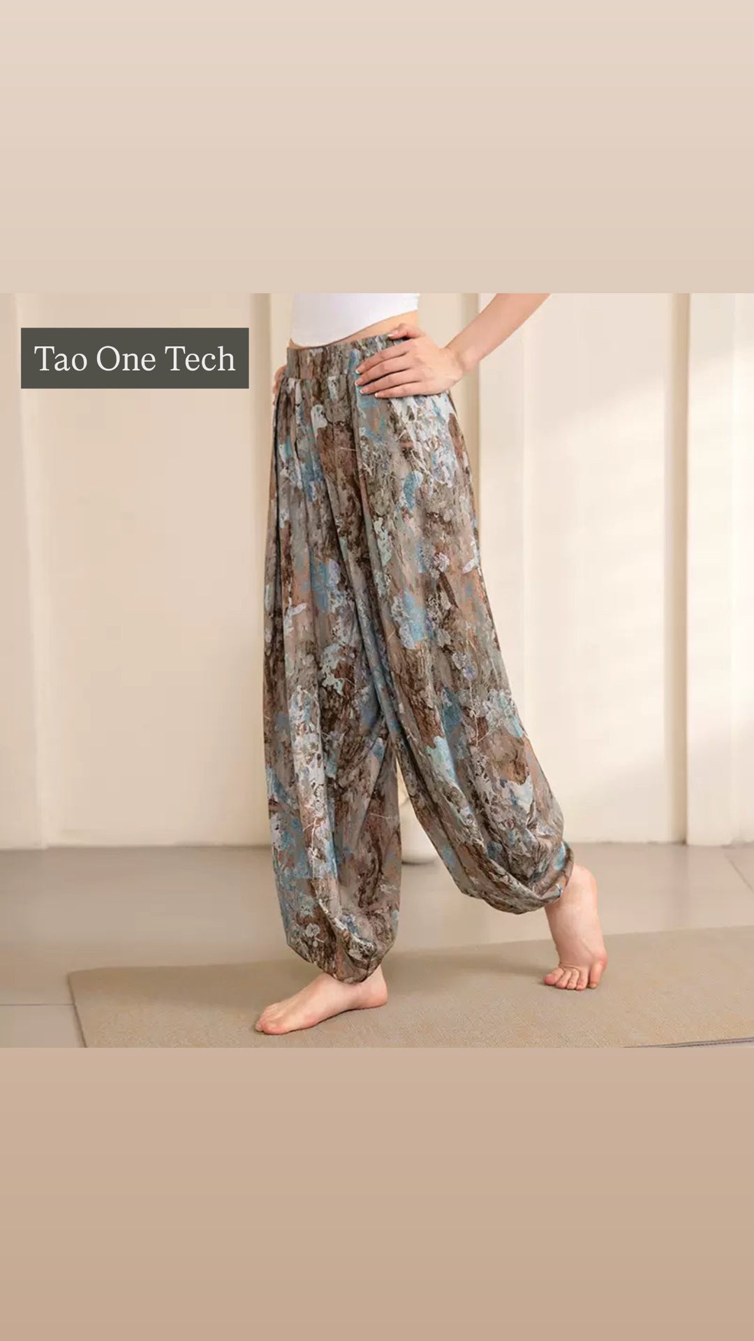 Tao One Tech™ • Free-Flow Lantern Yoga Pants • Tech Pockets • Cotton • Sizes S-XXL