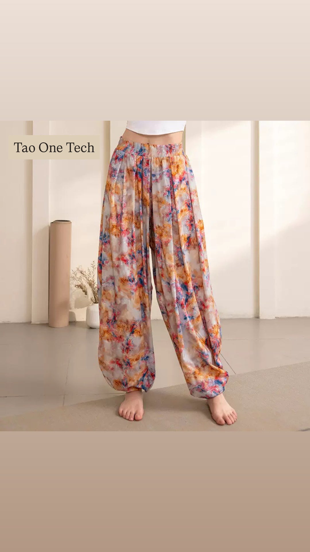 Tao One Tech™ • Free-Flow Lantern Yoga Pants • Tech Pockets • Cotton • Sizes S-XXL