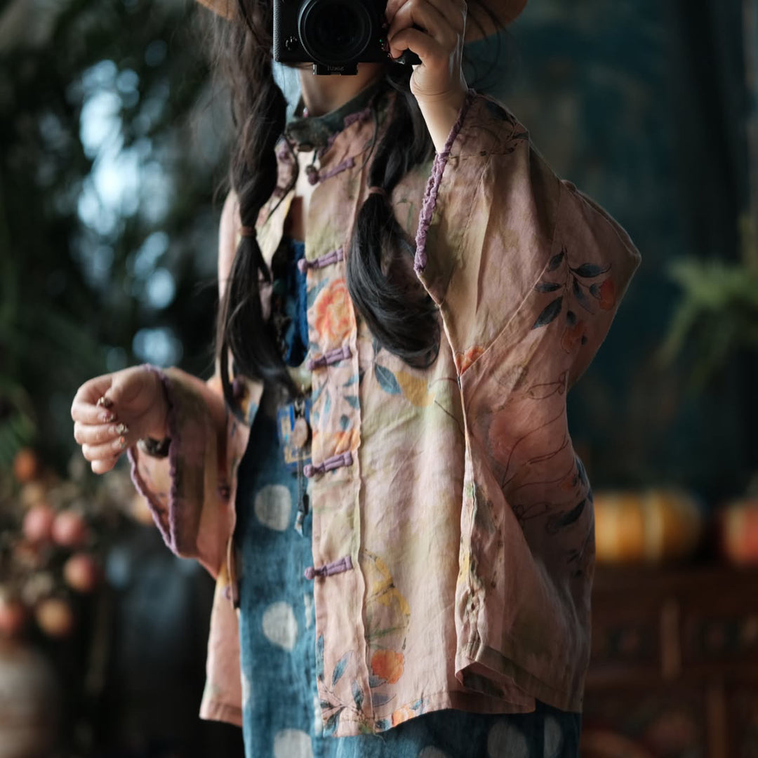 Tao One Tech™ • Zen Artistic Floral Sunscreen Shirt • Matching Dress • Ramie
