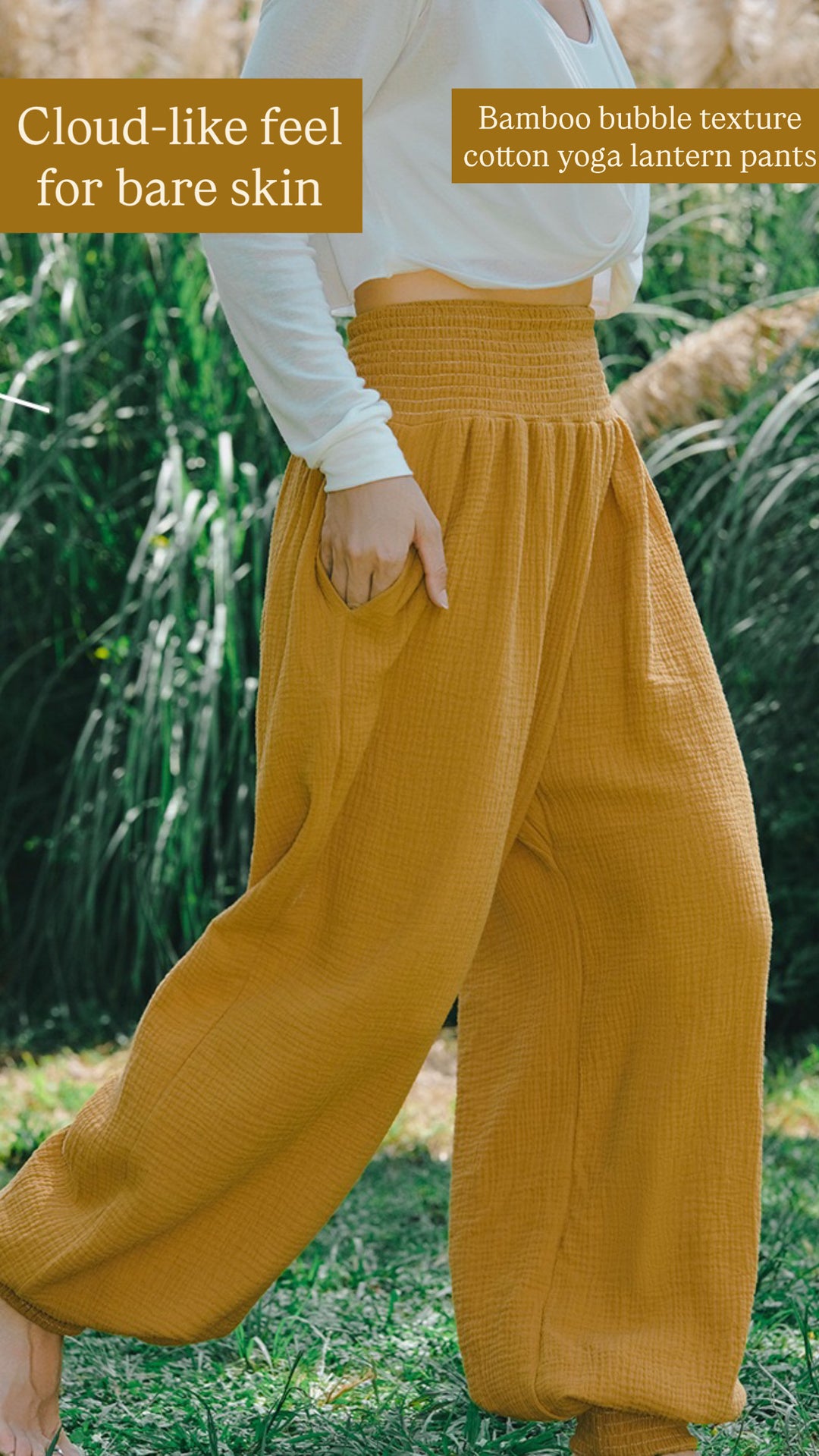 Tao One Tech™ • Cloud Ease Bamboo Lantern Yoga Pants • Tech Pockets • Double-Layer Pure Cotton • Sizes S-XL