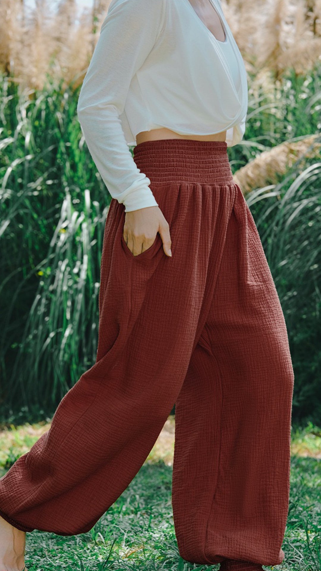 Tao One Tech™ • Cloud Ease Bamboo Lantern Yoga Pants • Tech Pockets • Double-Layer Pure Cotton • Sizes S-XL