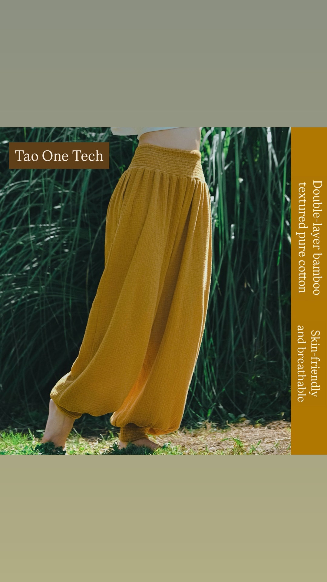 Tao One Tech™ • Cloud Ease Bamboo Lantern Yoga Pants • Tech Pockets • Double-Layer Pure Cotton • Sizes S-XL