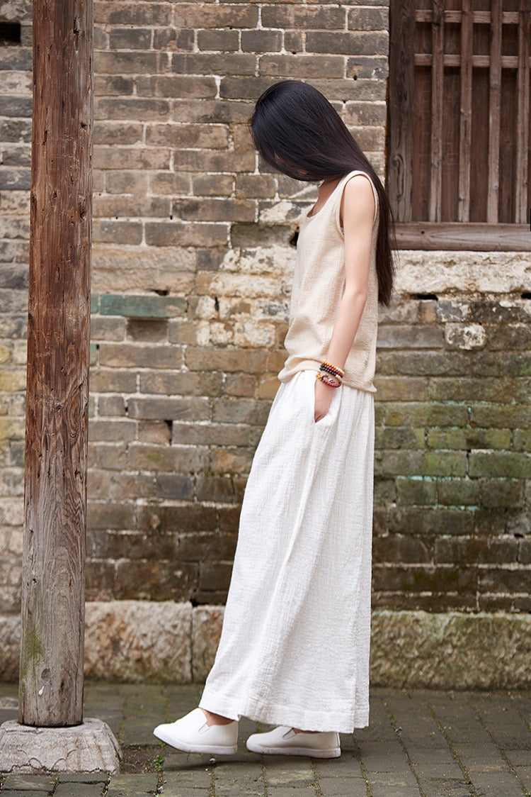 Tao One Tech™ • The Dao 道 of Zen Elegance Flow Pants • Cropped • Flowy Skirt Pants • Emperor&