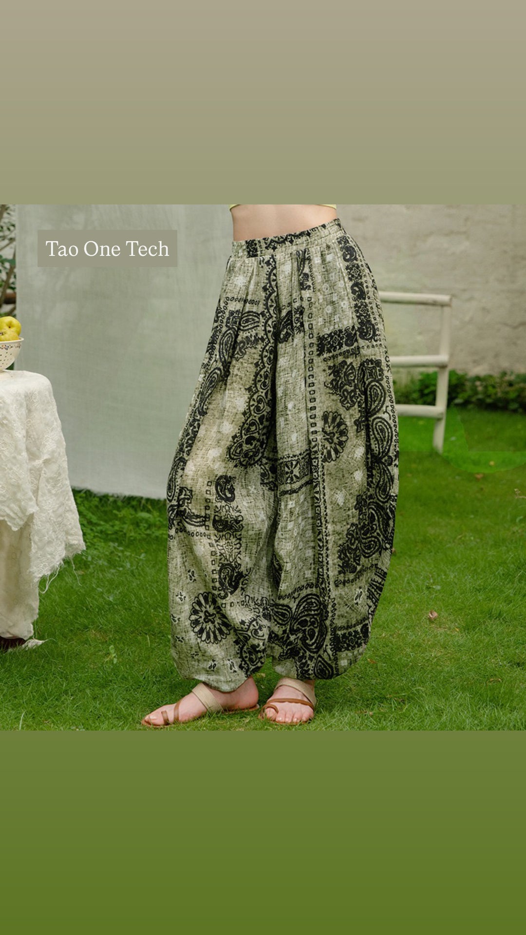 Tao One Tech™ • Free-Flow Lantern Yoga Pants • Tech Pockets • Cotton • Sizes S-XXL