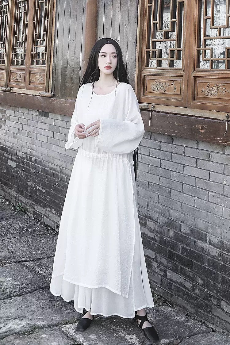 The Dao 道 of Zen Long Shirt Dress • Side Slits • Flowy Qi