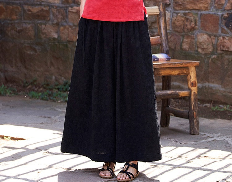 Tao One Tech™ • The Dao 道 of Zen Elegance Flow Pants • Cropped • Flowy Skirt Pants • Emperor&