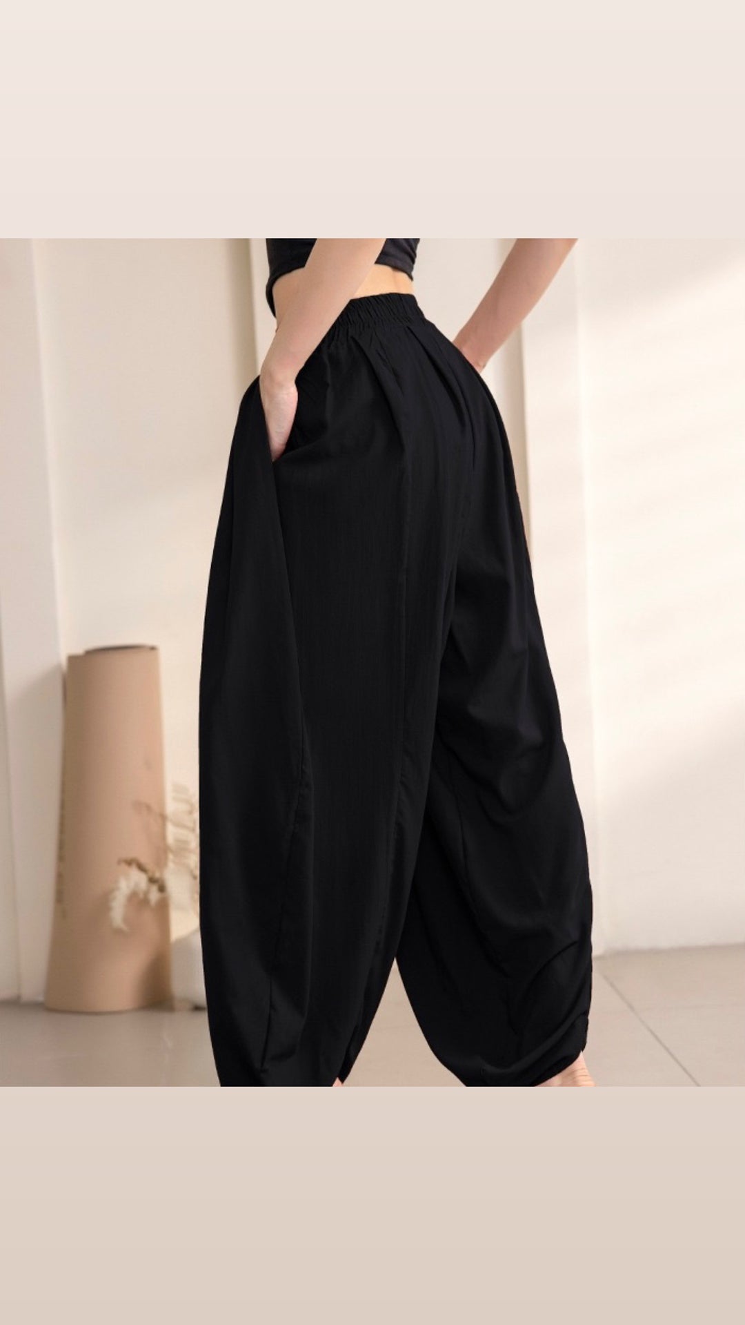 Tao One Tech™ • Free-Flow Lantern Yoga Pants • Tech Pockets • Cotton Modal • Sizes XS–XXL