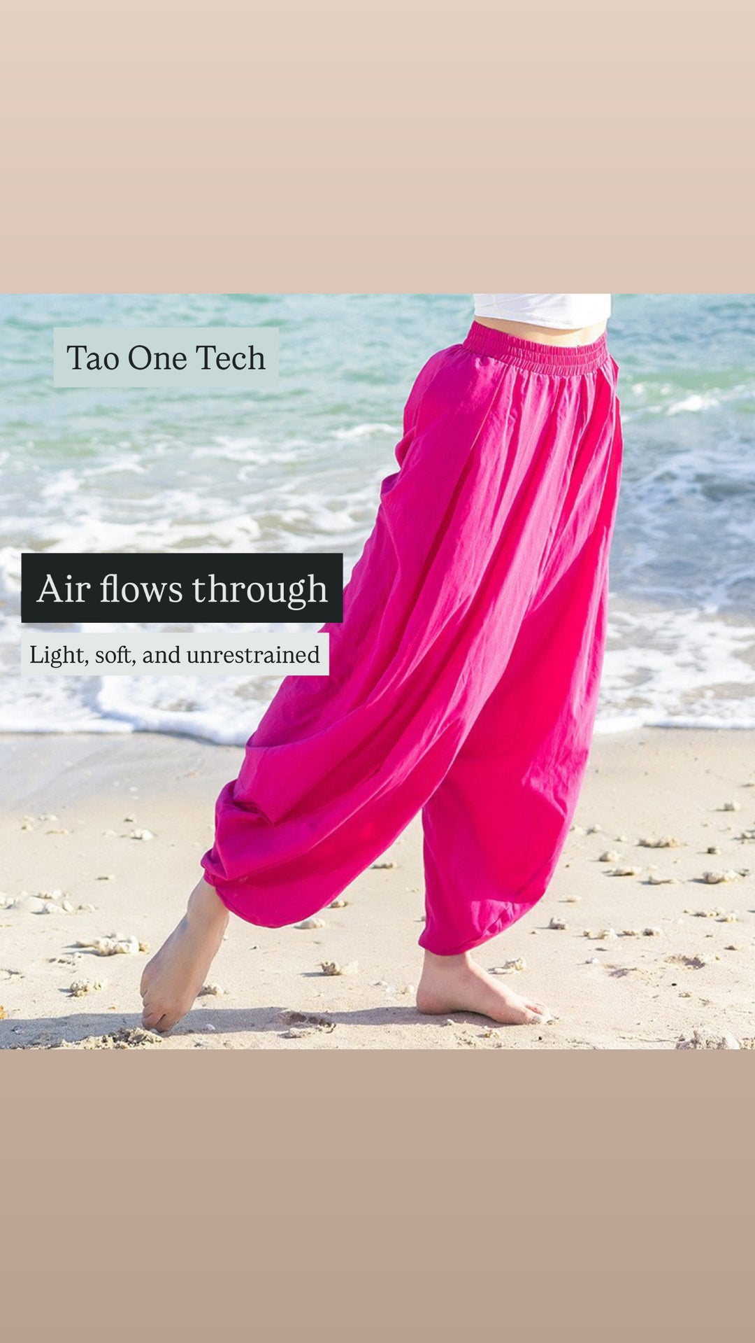 Tao One Tech™ • Free-Flow Lantern Yoga Pants • Tech Pockets • Cotton Modal • Sizes XS–XXL