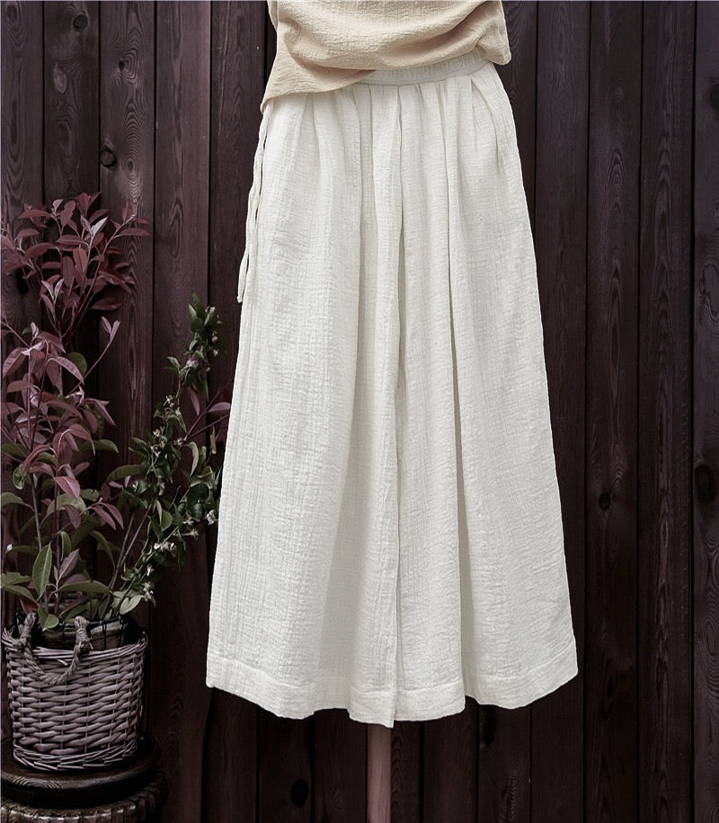 Tao One Tech™ • The Dao 道 of Zen Elegance Flow Pants • Cropped • Flowy Skirt Pants • Emperor&