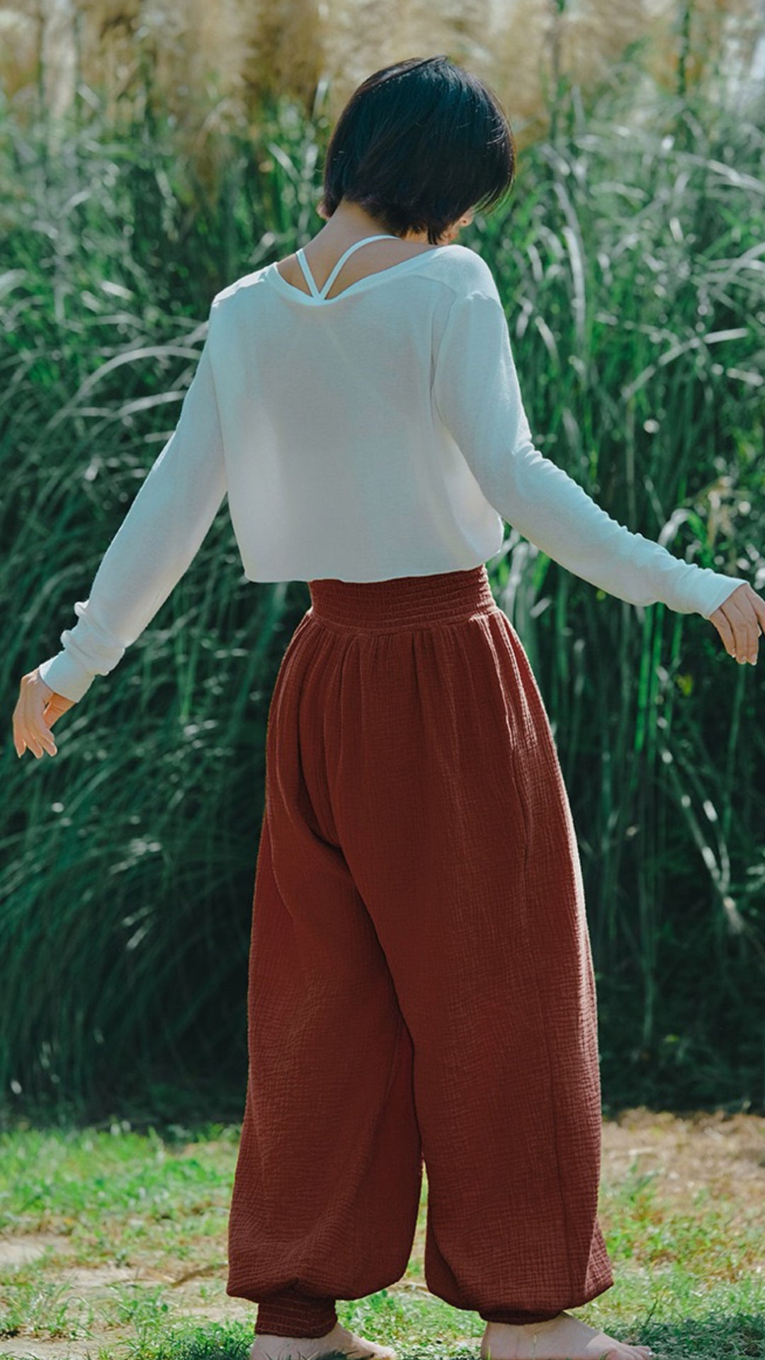 Tao One Tech™ • Cloud Ease Bamboo Lantern Yoga Pants • Tech Pockets • Double-Layer Pure Cotton • Sizes S-XL