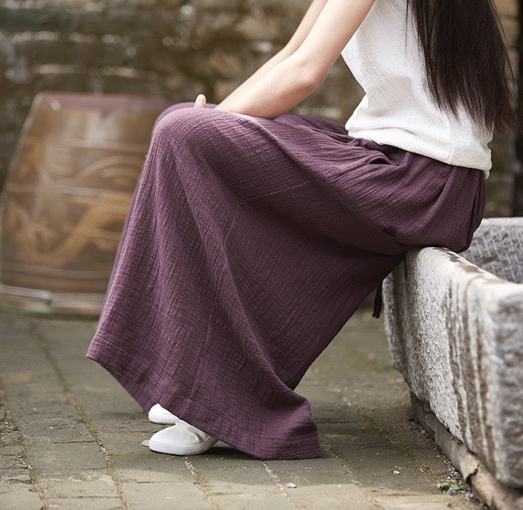 Tao One Tech™ • The Dao 道 of Zen Elegance Flow Pants • Cropped • Flowy Skirt Pants • Emperor&