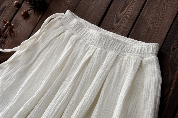 Tao One Tech™ • The Dao 道 of Zen Elegance Flow Pants • Cropped • Flowy Skirt Pants • Emperor&