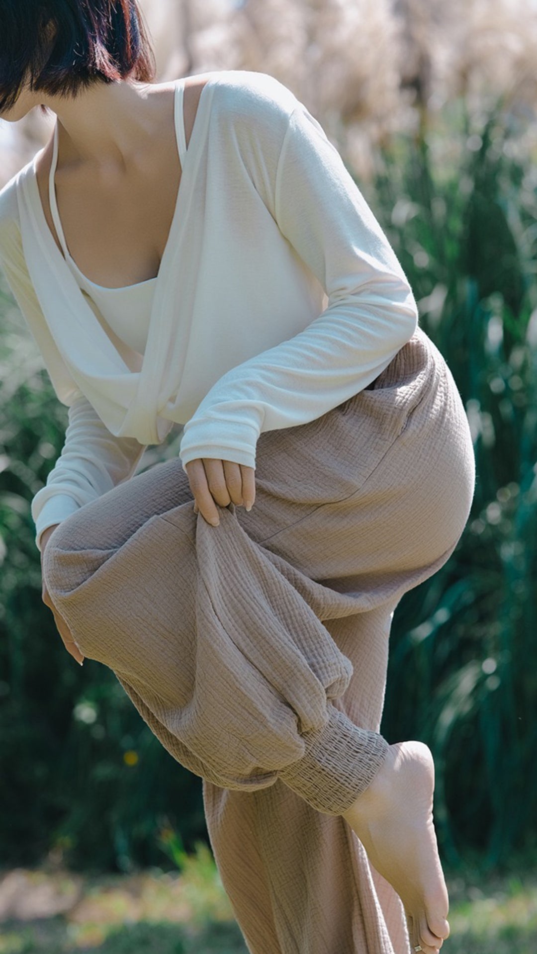 Tao One Tech™ • Cloud Ease Bamboo Lantern Yoga Pants • Tech Pockets • Double-Layer Pure Cotton • Sizes S-XL