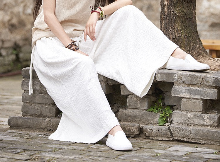 Tao One Tech™ • The Dao 道 of Zen Elegance Flow Pants • Cropped • Flowy Skirt Pants • Emperor&