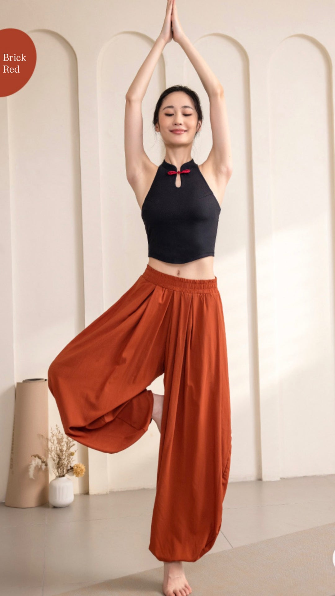 Tao One Tech™ • Free-Flow Lantern Yoga Pants • Tech Pockets • Cotton Modal • Sizes XS–XXL