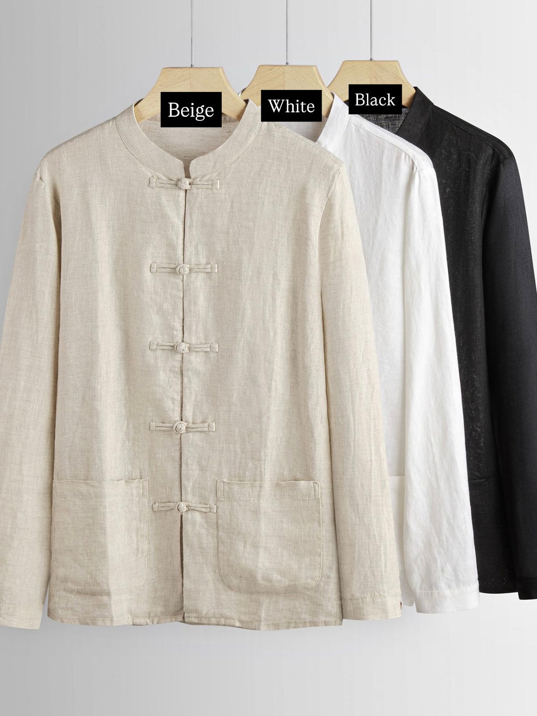 Tao One Tech™ • Business Qigong Shirt Jacket • Chinoiserie • Tech Pockets • Sunscreen Layer • All Season Layering • Natural Air Conditioner • Premium Pure Linen • Men’s Sizes M-5XL • Limited Edition