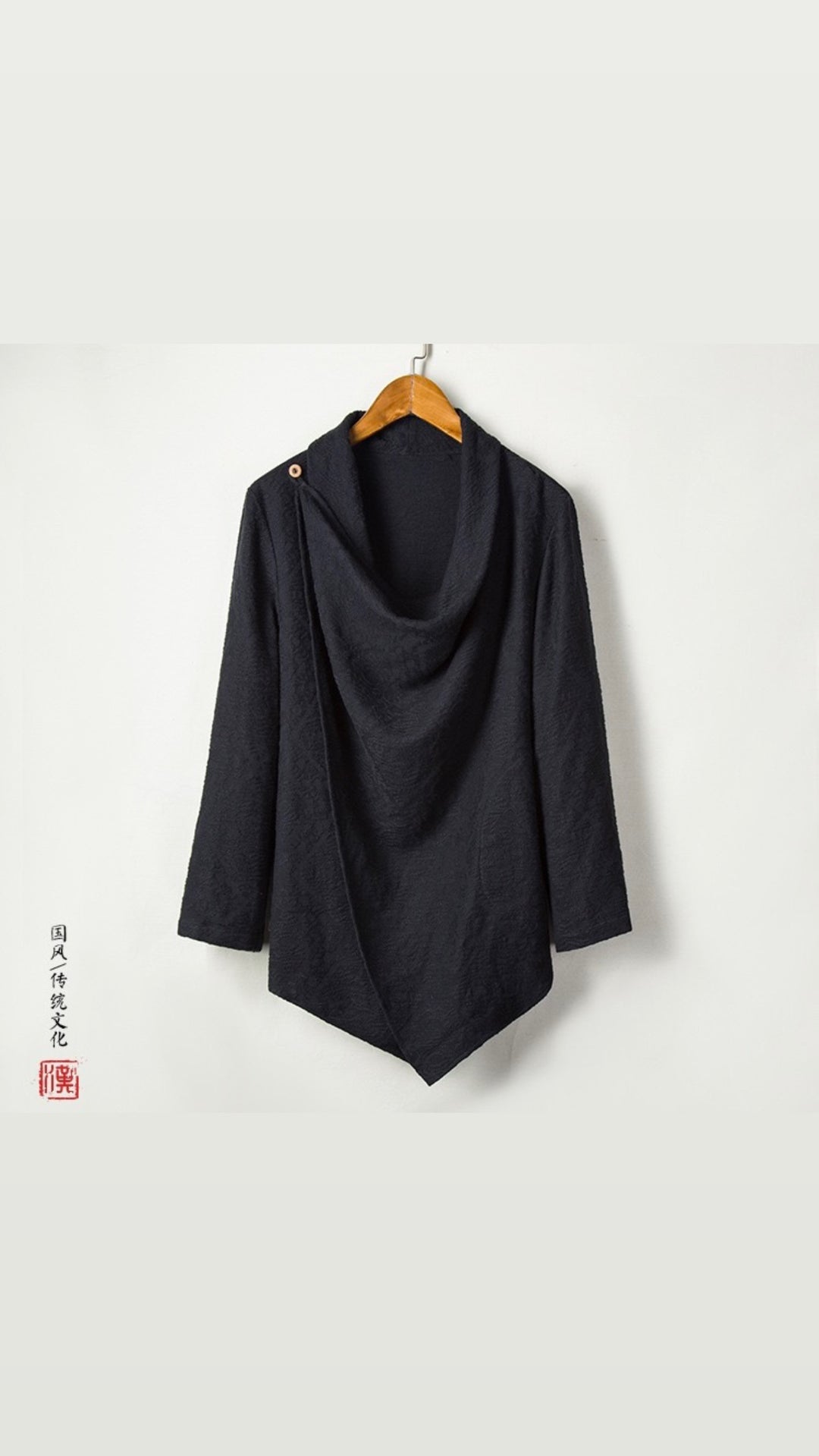 Tao One Tech™ • Yin–Yang Jacquard Coat • All-Season Cardigan Jacket • Tech Pockets • Gender Neutral • Cotton Linen