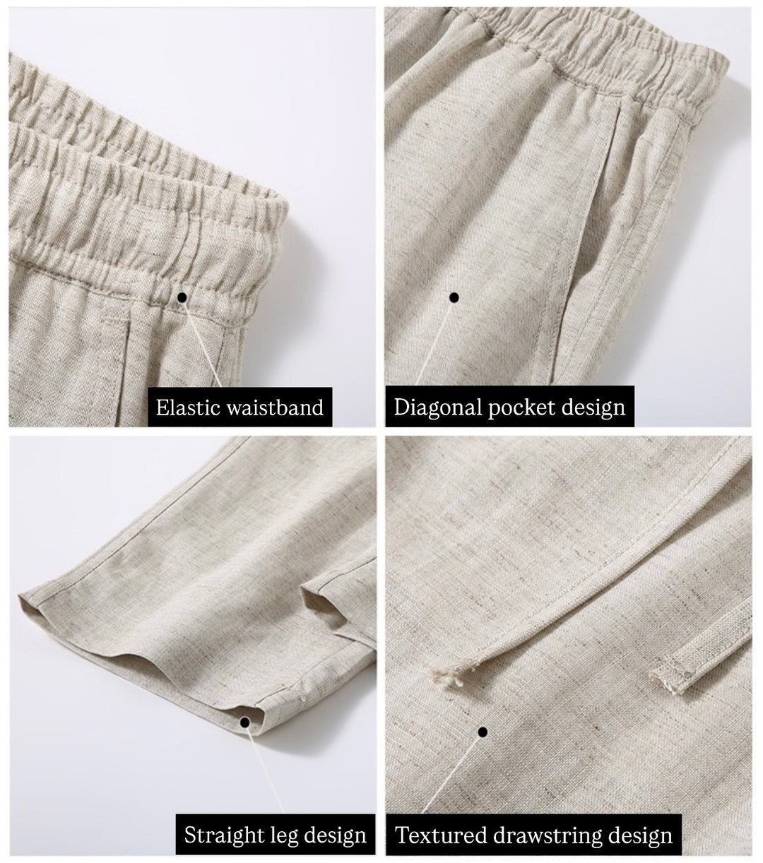 Tao One Tech™ • Yang Business Flow Pants • Sunscreen Layer • All Season Layering • Tech Pockets • Cooling • Tencel Lyocell Linen • Men’s Sizes M–3XL