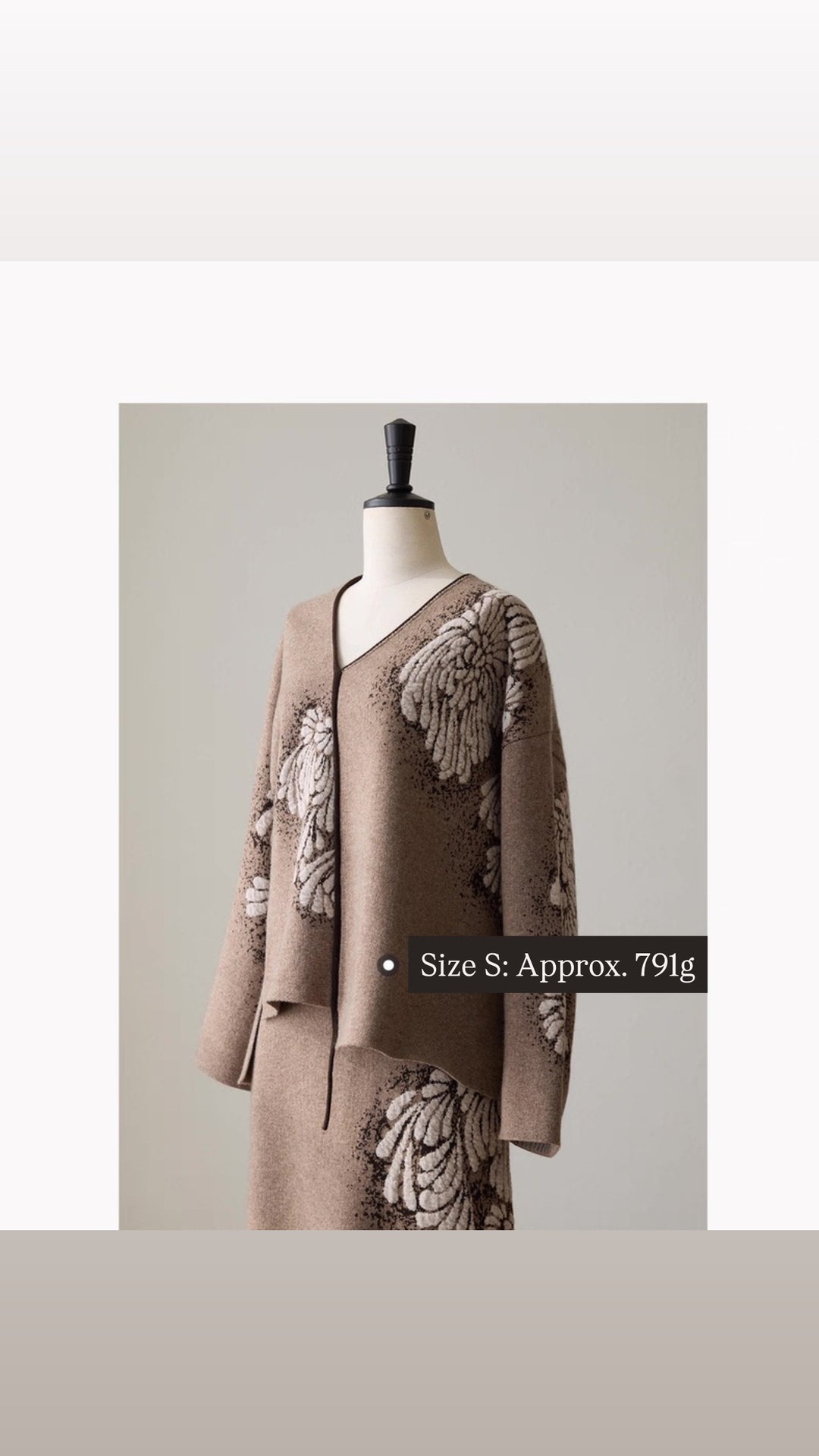 Tao One Tech™ • Painted Winter Floral Jacquard Sweater & Skirt Set • Wool & Yak Wool