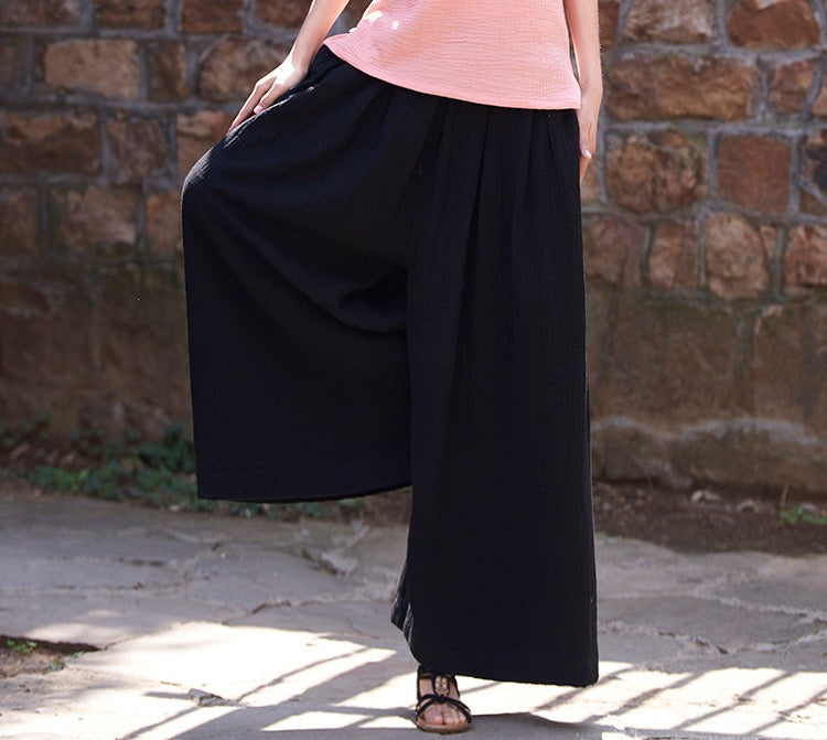 Tao One Tech™ • The Dao 道 of Zen Elegance Flow Pants • Cropped • Flowy Skirt Pants • Emperor&