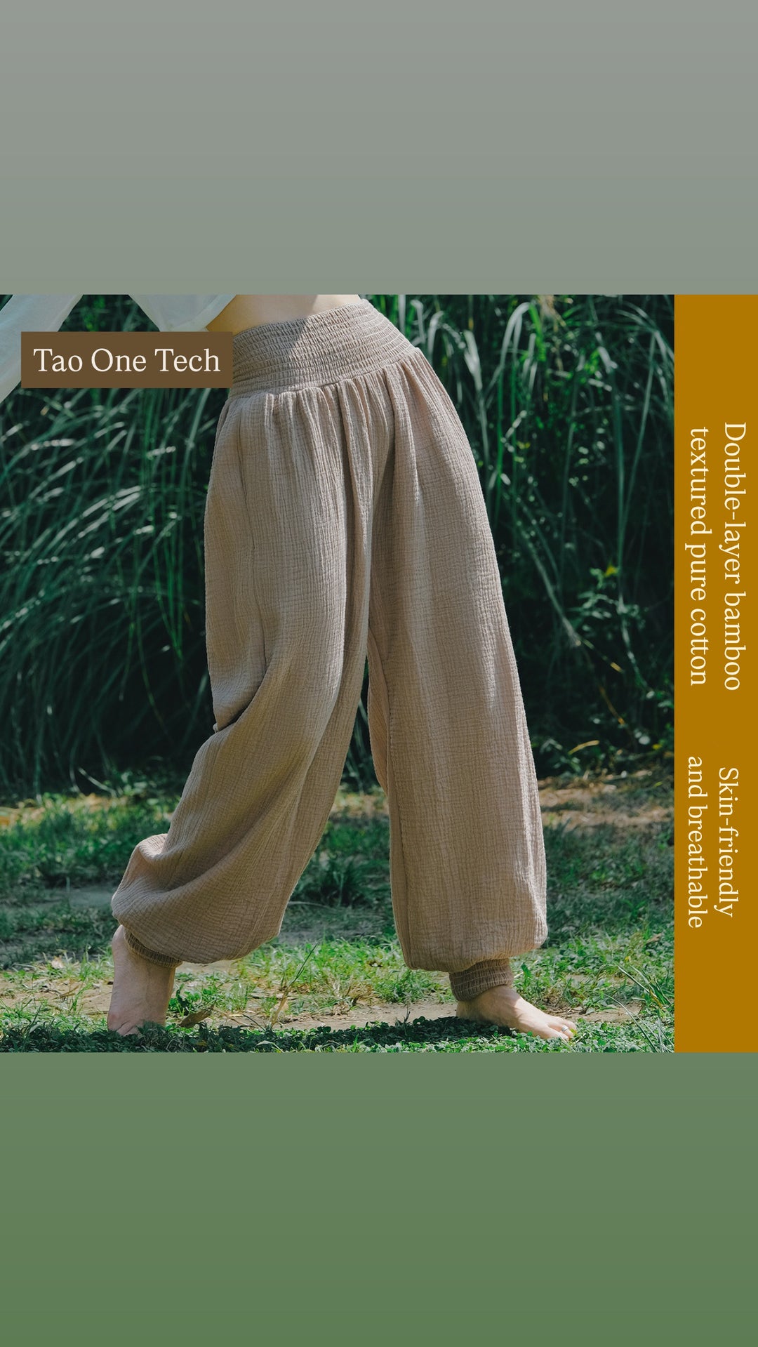Tao One Tech™ • Cloud Ease Bamboo Lantern Yoga Pants • Tech Pockets • Double-Layer Pure Cotton • Sizes S-XL