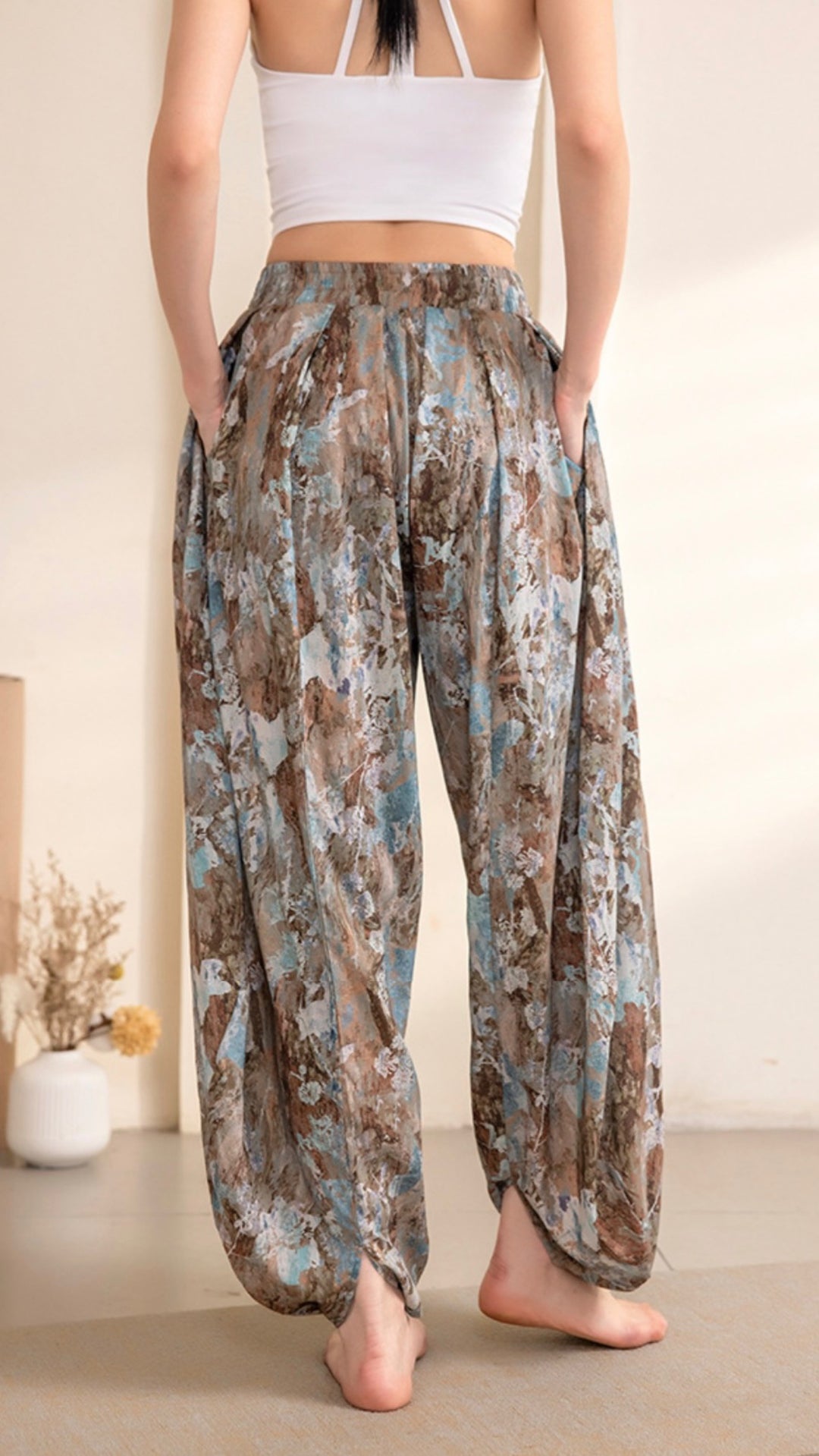 Tao One Tech™ • Free-Flow Lantern Yoga Pants • Tech Pockets • Cotton Modal • Sizes XS–XXL
