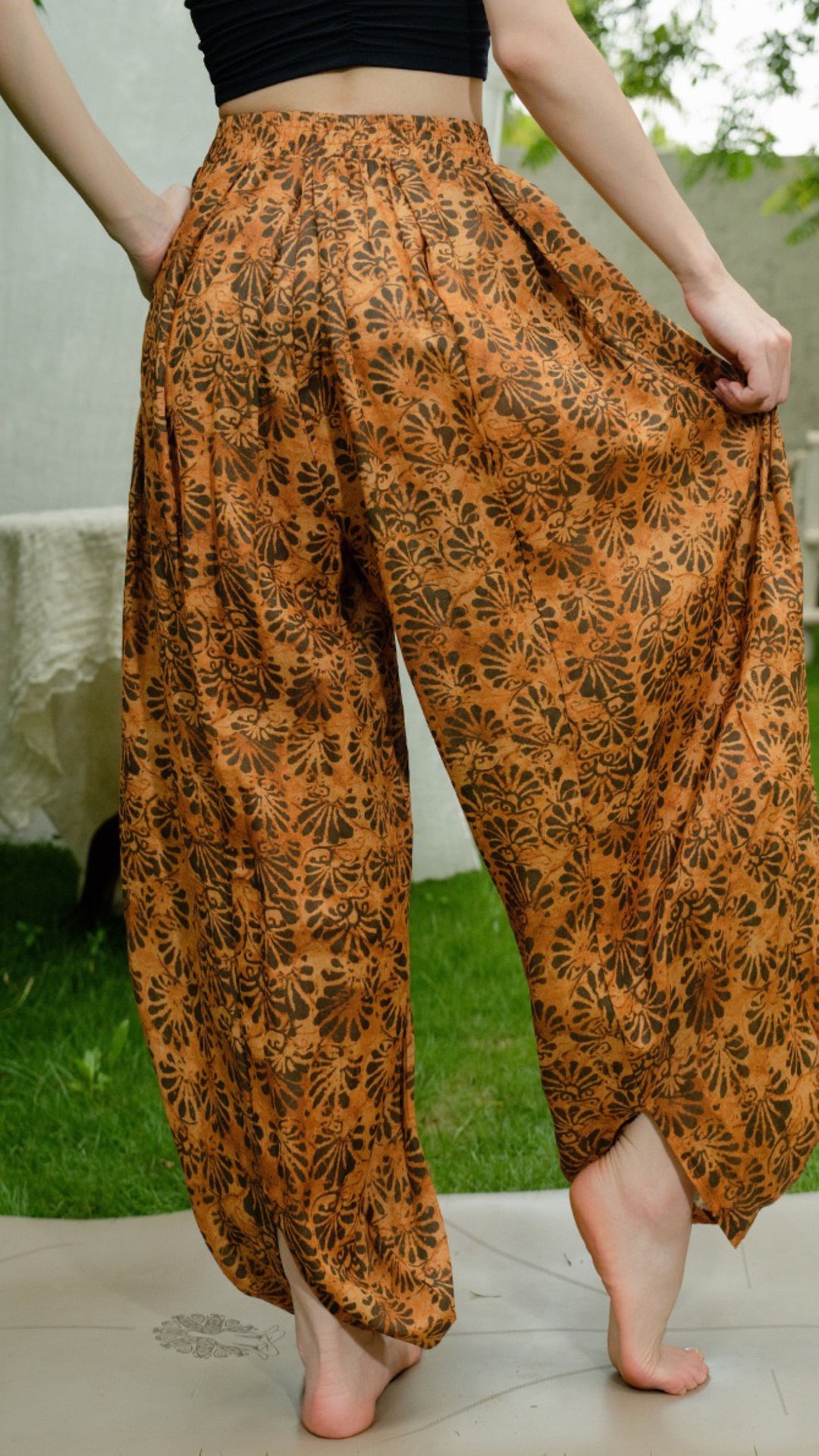 Tao One Tech™ • Free-Flow Lantern Yoga Pants • Tech Pockets • Cotton • Sizes S-XXL