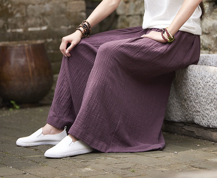Tao One Tech™ • The Dao 道 of Zen Elegance Flow Pants • Cropped • Flowy Skirt Pants • Emperor&