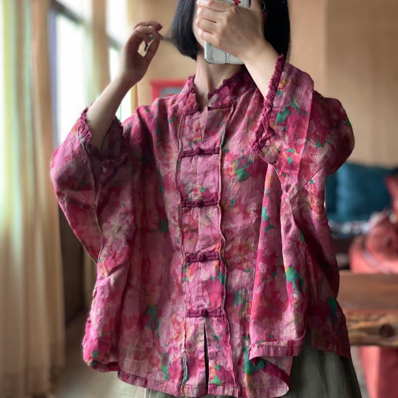 Tao One Tech™ • Zen Artistic Robe Dress • Matching Floral Shirt • Cotton Linen