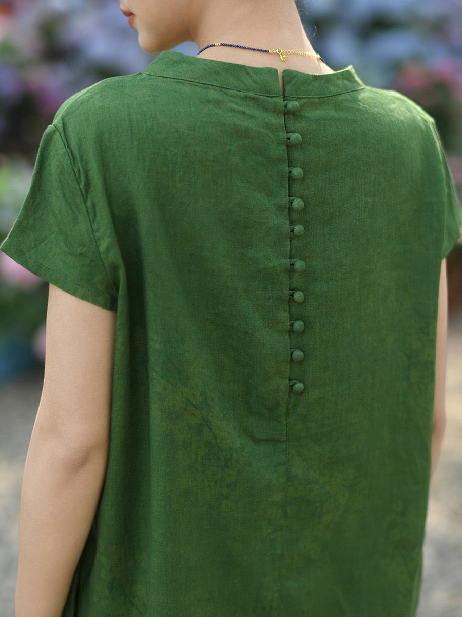 Tao One Tech™ • Watercolour Floral Cheongsam Dress • Business Qigong • Long Dress • Chinoiserie • Tech Pockets • Premium Pure Linen • Sizes M-XXL
