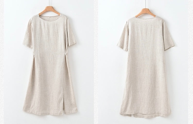 Tao One Tech™ • Lotus Flow Cheongsam Dress • Business Qigong • Long Dress • Chinoiserie • Premium Tencel Lyocell Linen • Sizes M-XXL