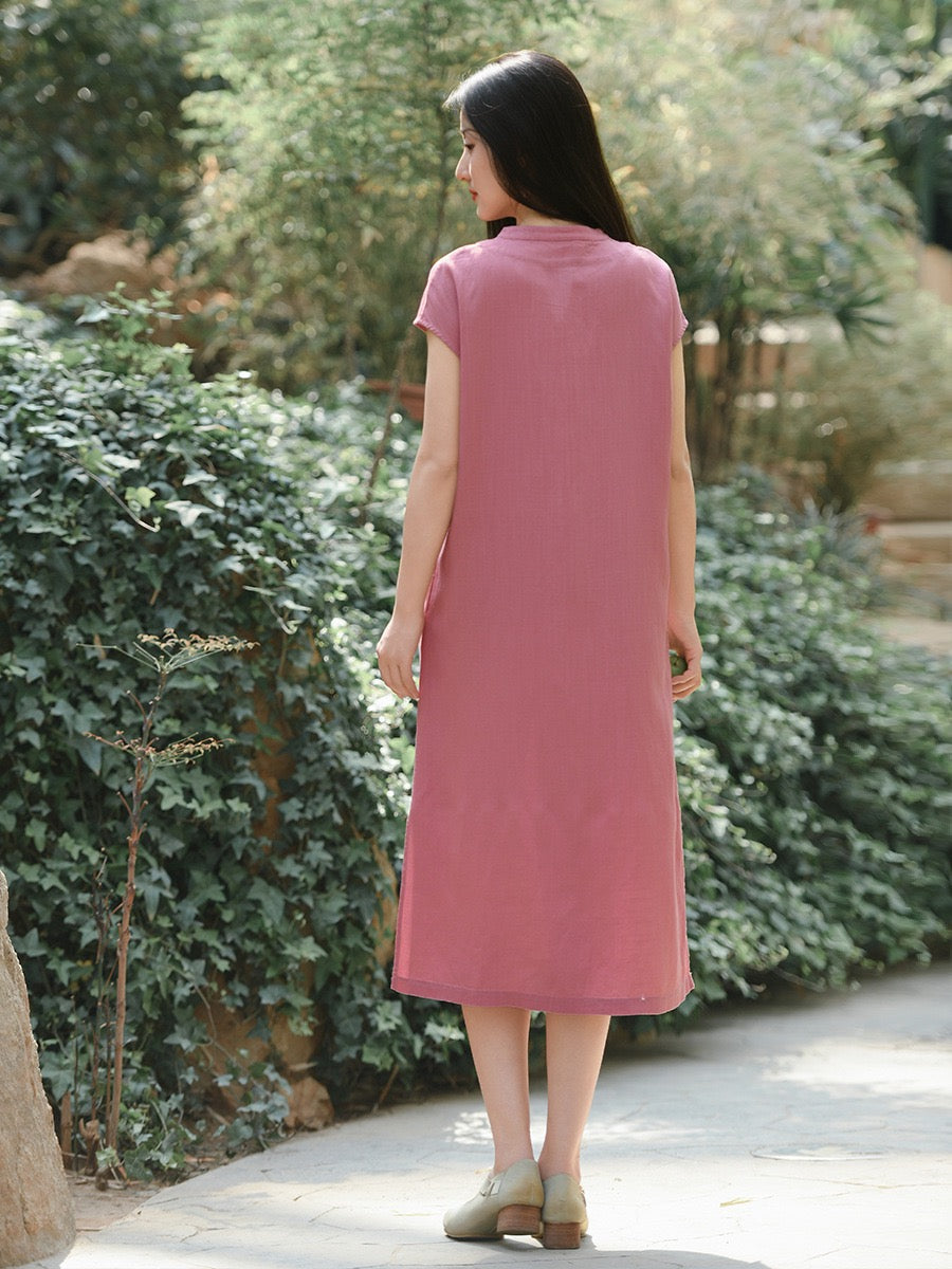 Tao One Tech™ • Classical Cheongsam Dress • Business Qigong • Long Dress • Chinoiserie • Tech Pockets • Premium Tencel Lyocell Linen • Sizes M-XXL