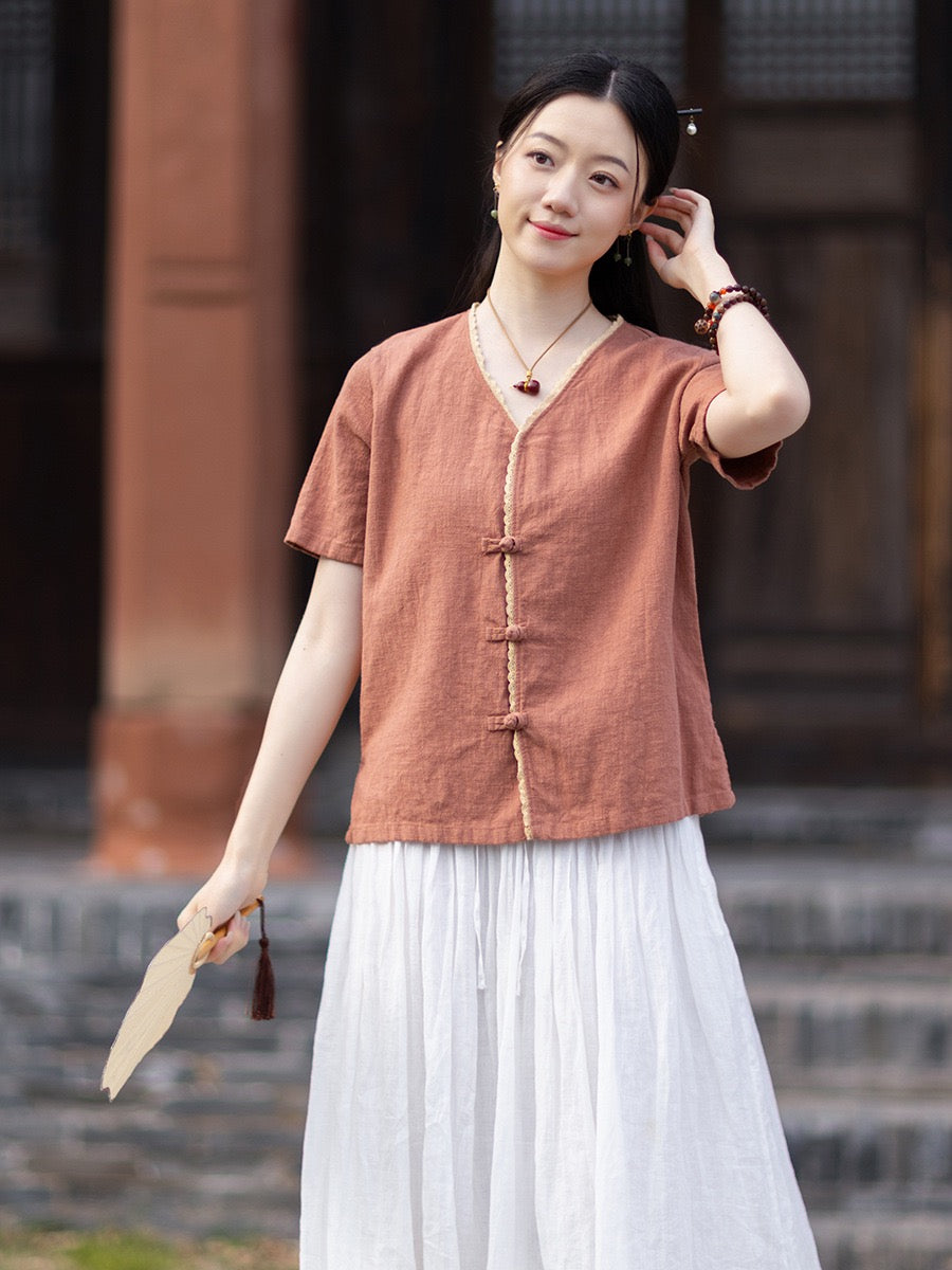 Tao One Tech™ • Floral Petal Cardigan Kimono • Business Qigong • Sleeveless • Chinoiserie • Ramie Cotton