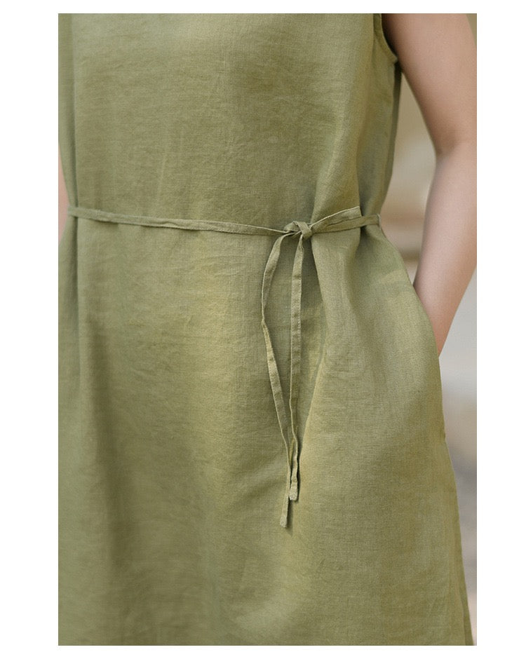 Tao One Tech™ • Elegant Classic Cheongsam Dress • Business Qigong • Long Dress • Tech Pockets • Chinoiserie • Premium Linen • Sizes M-XXL