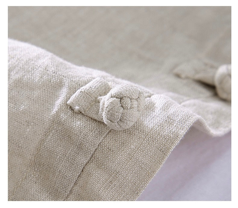 Tao One Tech™ • Business Qigong Shirt Jacket • Minimal Style • Tech Pockets • Sunscreen Layer • All Season Layering • Natural Air Conditioner • Premium Pure Linen • Men’s Sizes M-3XL