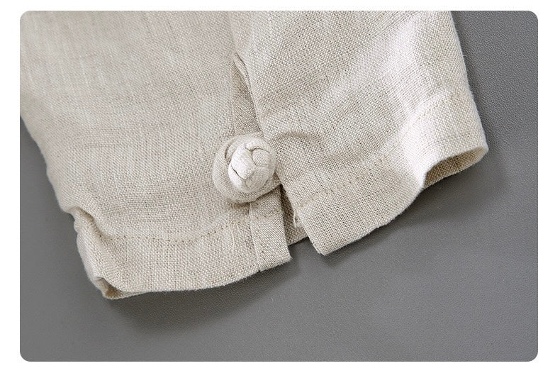 Tao One Tech™ • Business Qigong Shirt Jacket • Minimal Style • Tech Pockets • Sunscreen Layer • All Season Layering • Natural Air Conditioner • Premium Pure Linen • Men’s Sizes M-3XL