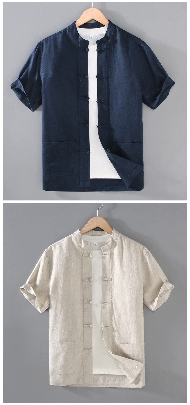 Tao One Tech™ • Business Qigong Shirt Jacket • Short-Sleeves • Tech Pockets • Sunscreen Layer • All Season Layering • Natural Air Conditioner • Premium Pure Linen • Men’s Sizes M-3XL