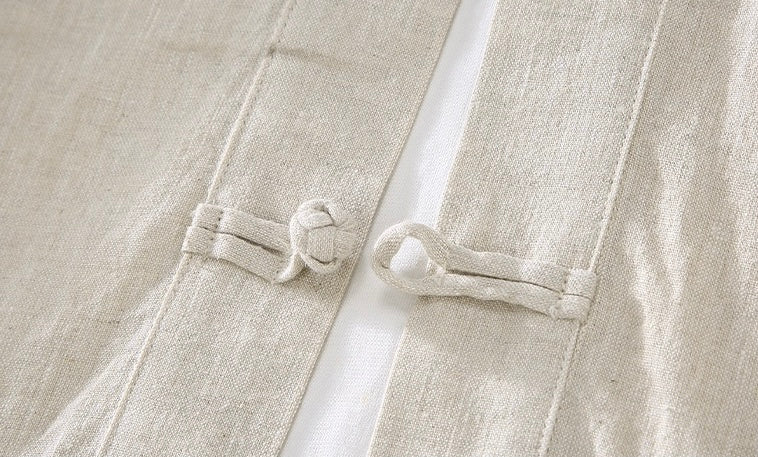 Tao One Tech™ • Business Qigong Shirt Jacket • Short-Sleeves • Tech Pockets • Sunscreen Layer • All Season Layering • Natural Air Conditioner • Premium Pure Linen • Men’s Sizes M-3XL