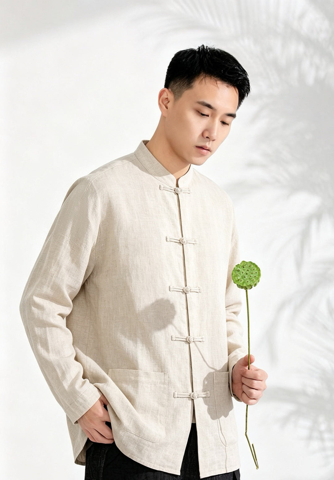 Tao One Tech™ • Business Qigong Shirt Jacket • Chinoiserie • Tech Pockets • Sunscreen Layer • All Season Layering • Natural Air Conditioner • Premium Pure Linen • Men’s Sizes M-5XL • Limited Edition